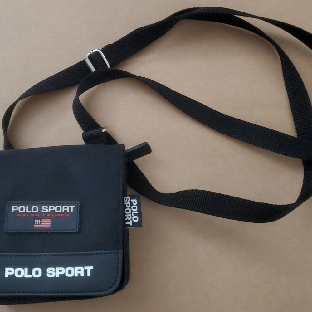 VTG POLO SPORT RALPH LAUREN BLACK MINI SIDE BAG SHOULDER STRAP